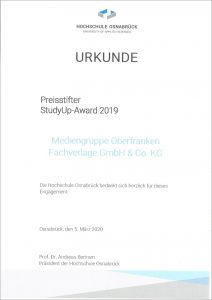 Fachverlage stiften Preis für Abschlussarbeit an der Hochschule Osnabrück