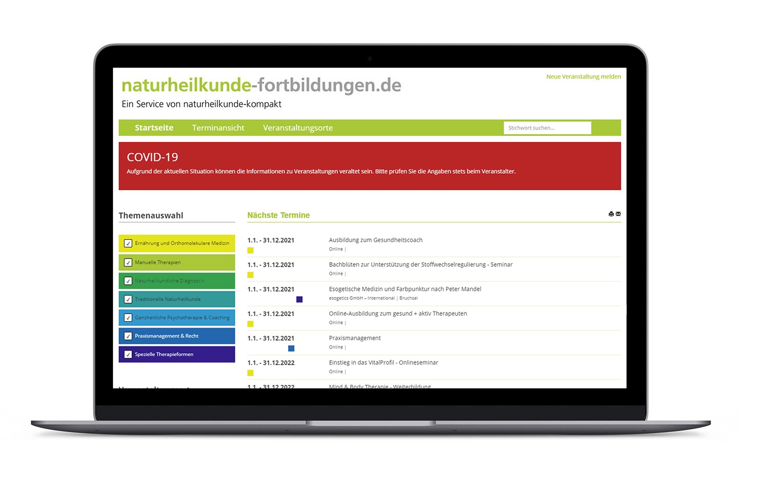 naturheilkunde-fortbildungen Datenbank